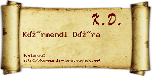 Körmendi Dóra névjegykártya