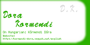 dora kormendi business card
