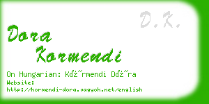 dora kormendi business card